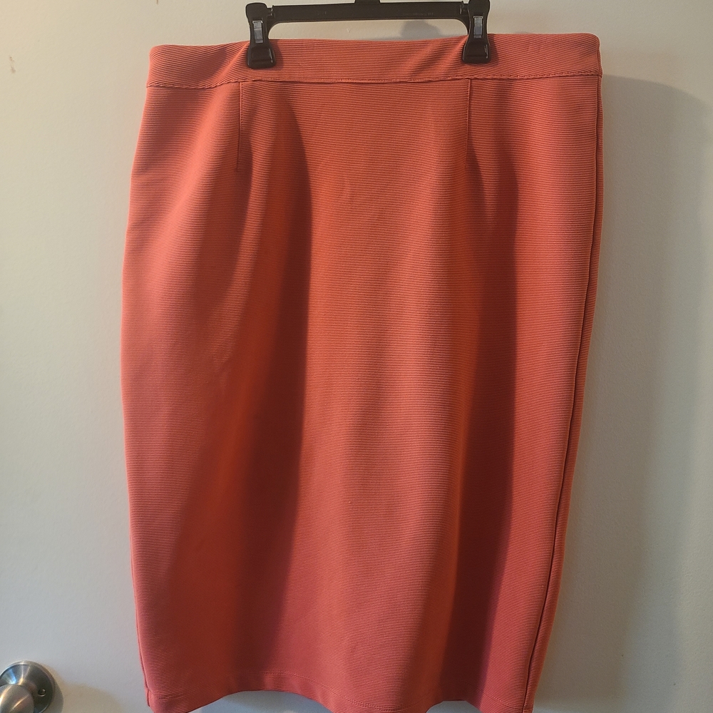 Cato Women's Vibrant Coral Pencil Skirt